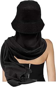 Muslim Headscarf Hijab Cap Bucket Sun Hat with Cool Chiffon Scarf